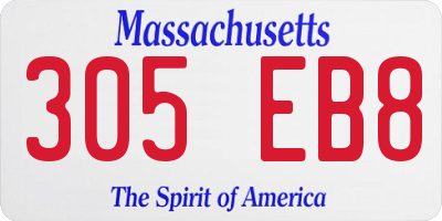 MA license plate 305EB8
