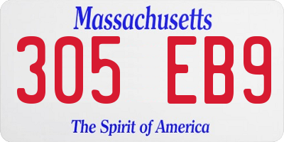 MA license plate 305EB9
