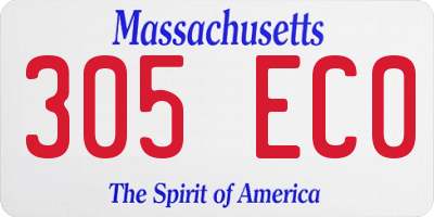 MA license plate 305EC0