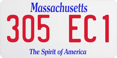 MA license plate 305EC1