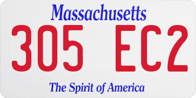 MA license plate 305EC2