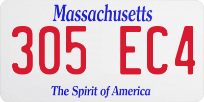 MA license plate 305EC4