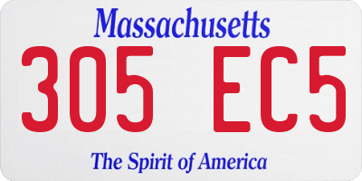MA license plate 305EC5