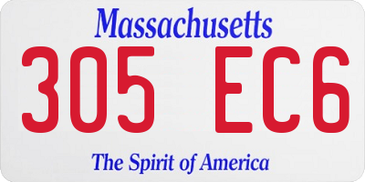 MA license plate 305EC6