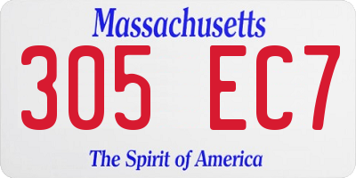 MA license plate 305EC7