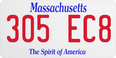 MA license plate 305EC8