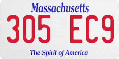 MA license plate 305EC9