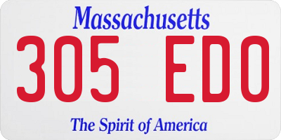 MA license plate 305ED0