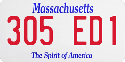 MA license plate 305ED1