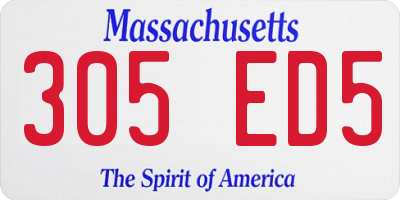 MA license plate 305ED5