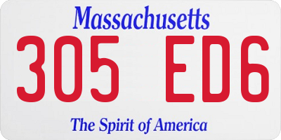 MA license plate 305ED6