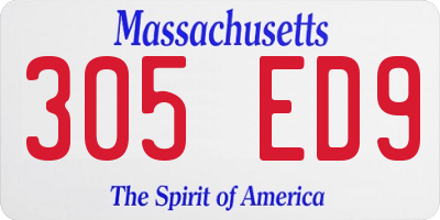 MA license plate 305ED9