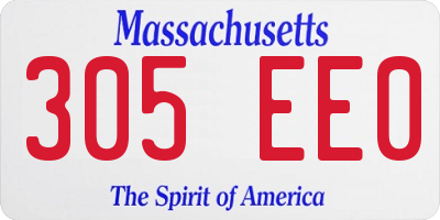 MA license plate 305EE0