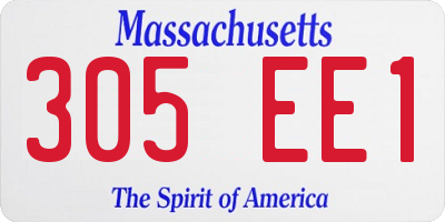 MA license plate 305EE1