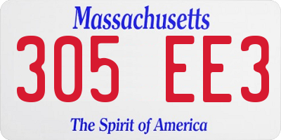 MA license plate 305EE3