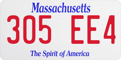 MA license plate 305EE4
