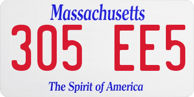 MA license plate 305EE5