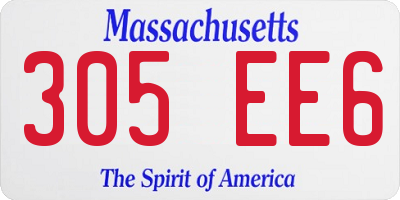 MA license plate 305EE6