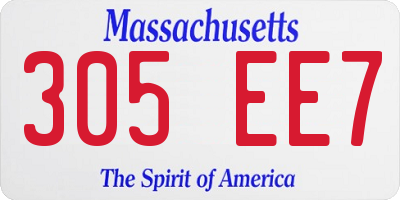MA license plate 305EE7