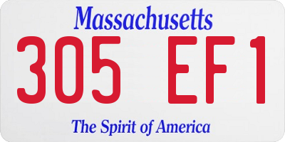 MA license plate 305EF1