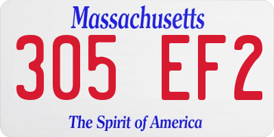 MA license plate 305EF2