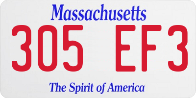 MA license plate 305EF3