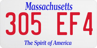 MA license plate 305EF4