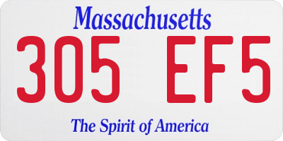 MA license plate 305EF5