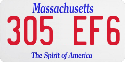 MA license plate 305EF6