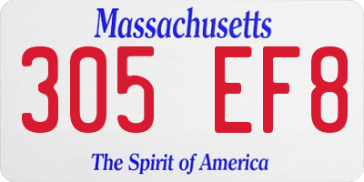 MA license plate 305EF8