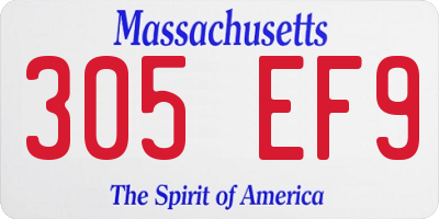 MA license plate 305EF9