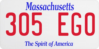MA license plate 305EG0