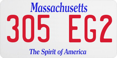 MA license plate 305EG2