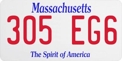 MA license plate 305EG6