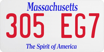 MA license plate 305EG7