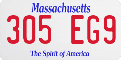 MA license plate 305EG9