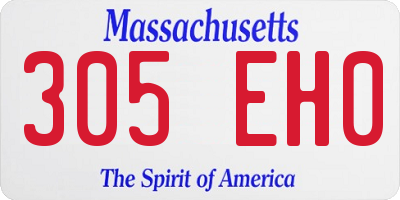 MA license plate 305EH0