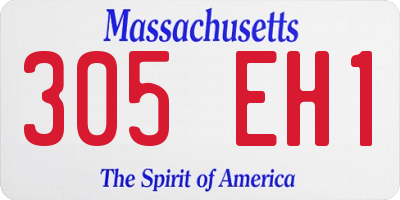 MA license plate 305EH1