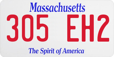 MA license plate 305EH2