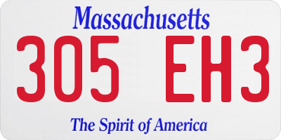 MA license plate 305EH3