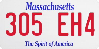 MA license plate 305EH4