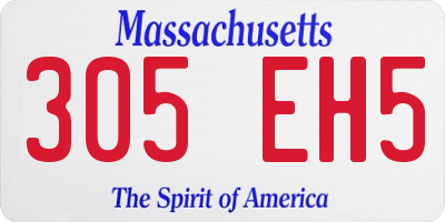 MA license plate 305EH5