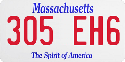 MA license plate 305EH6