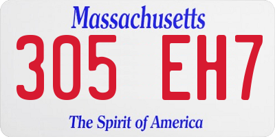 MA license plate 305EH7
