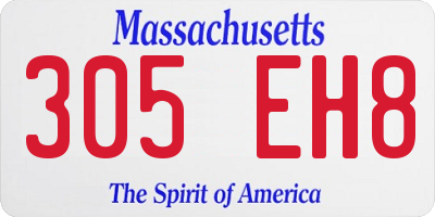 MA license plate 305EH8