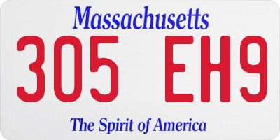 MA license plate 305EH9