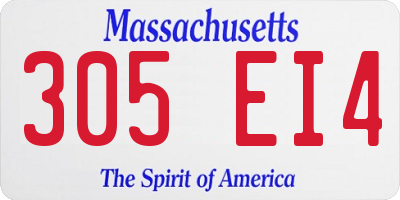 MA license plate 305EI4