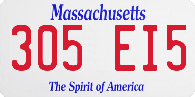 MA license plate 305EI5