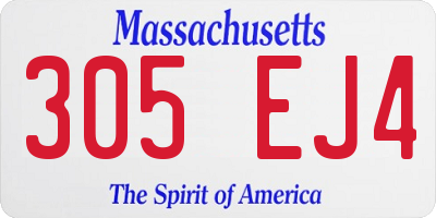 MA license plate 305EJ4