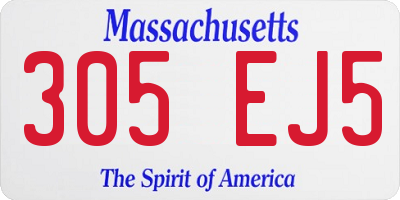 MA license plate 305EJ5